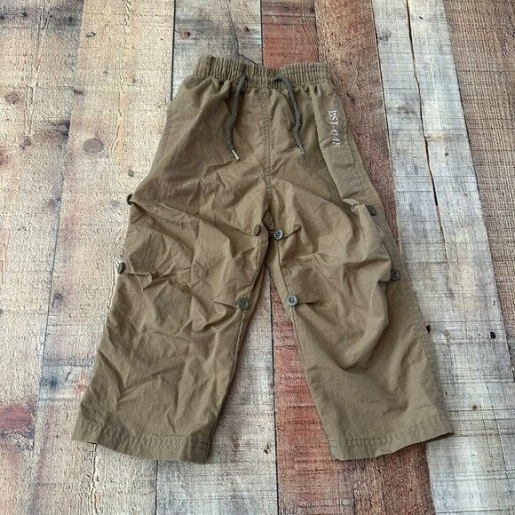 Healthtex Toddler Boys Nylon Cargo Pants Size 2T Tan Elastic Waist - Picture 1 of 6